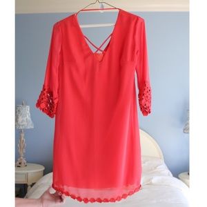 B DARLIN coral shift dress